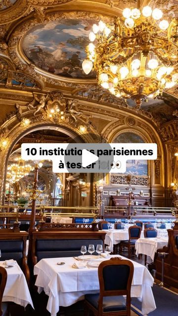 Paris Insider Food on Instagram: "Quel est ton institution parisienne préférée ? 😍

Partage ton avis en commentaires 👇

    1.  Le Train Bleu
📍Gare de Lyon, 75012

    2.  Au Pied de Cochon
📍6 Rue Coquillière, 75001

    3.  Bofinger
📍5-7 Rue de la Bastille, 75004

    4.  La Fontaine de Mars
📍129 Rue Saint Dominique, 75007

    5.  La Poule au Pot
📍9 Rue Vauvilliers, 75001

    6.  La Coupole
📍102 Bd Montparnasse, 75014

    7.  Gallopin
📍40 Rue Notre Dame des Victoires, 75002

    8.  Le Procope 
📍13 Rue de l’Ancienne Comédie, 75006

    9.  La Lorraine
📍2 Pl des Ternes, 75008

    10.  L’Épi d’Or
📍25 Rue Jean-Jacques Rousseau, 75001
____

✅ Abonne-toi à @parisinsiderfood pour + d’adresses à Paris 
____

What’s your favorite Parisian institution? 😍

Share your opinion in com Paris Trip, Your Favorite, Bastille, Paris Travel, Notre Dame, Bucket List, Paris