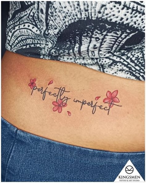 Perfectly imperfect tattoo with flower Imperfection Tattoo, Imperfect Tattoo, Perfectly Imperfect Tattoo, Fierce Tattoo, Old School Design, Inner Bicep Tattoo, Cross Tattoos For Women, Mom Tattoo Designs, Tattoo Old School