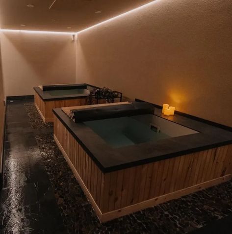 Alter Opens Sauna & Ice Bath Studio in Toronto Sauna Studio Design, Odin Ice Bath, Indoor Cold Plunge Pool, Ice Baths Aesthetic, Ice Bath Design, Luxury Cold Plunge, Built In Cold Plunge, Sauna Ice Bath, Indoor Sauna And Cold Plunge