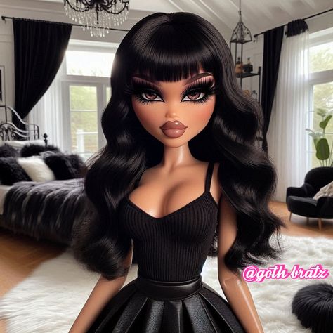 🖤😈🥰💕✨ #bratz #explorepage Bratz With Bangs, Bratz Doll With Bangs, Mexican Bratz Doll, Brats Aesthetic, Bratz Outfit, Macabre Fashion, Black Bratz, Bratz Yasmin, Black Bratz Doll