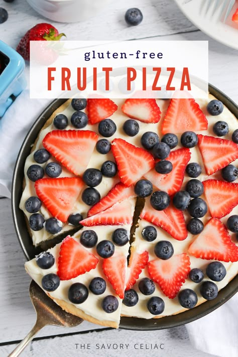 Gluten Free Fruit Pizza Cookies, Gluten Free Fruit Desserts Easy, Gluten Free For A Crowd, Fruit Desserts Gluten Free, Gluten Free Fruit Pizza Crust, Gluten Free Recipes Easy Celiac Desserts, Gluten Free Dessert Pizza, Gluten Free Picnic Desserts, Gluten Free Cookie Pizza