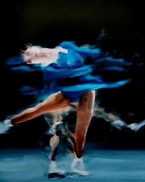 Figure Skating Painting, Figure Skating Drawing, Ice Skating Painting, Ice Painting, Background References, Sports Painting, Skate Art, Ice Skate, Crayon Art