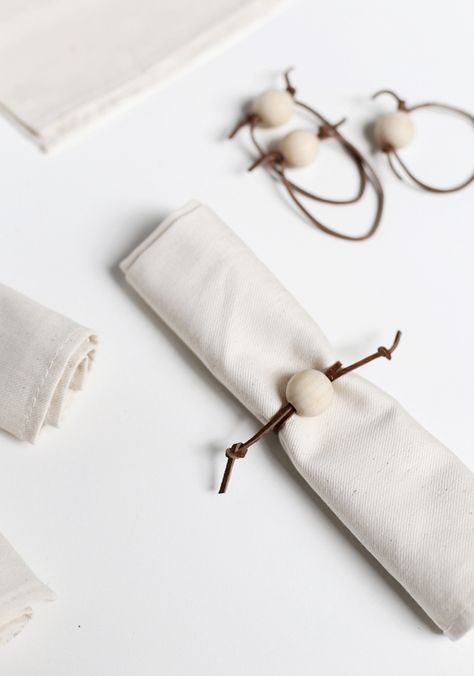 Leather Napkin Rings, Folded Napkins, Rustic Napkin Rings, Thanksgiving Napkin Rings, Napkins Rings, Napkin Folds, Clay Lesson, Napkin Rings Diy, Rustic Napkins