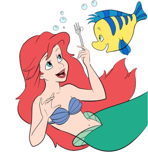 Ariel and Flounder finds the dinglehopper (fork) Ariel Dinglehopper, Fork Drawing, Ariel Cartoon, Ariel Drawing, Ariel Birthday Party, Ariel And Flounder, Ariel Birthday, Ariel Disney, Pin Ideas