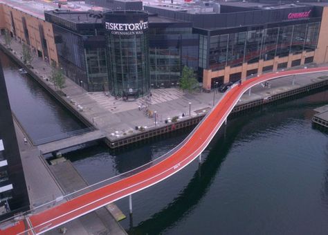 Bridge Over Water, Urban Cycling, Bike Lane, Bike Path, Pedestrian Bridge, Bridge Design, The Snake, A Bridge, Urban Planning