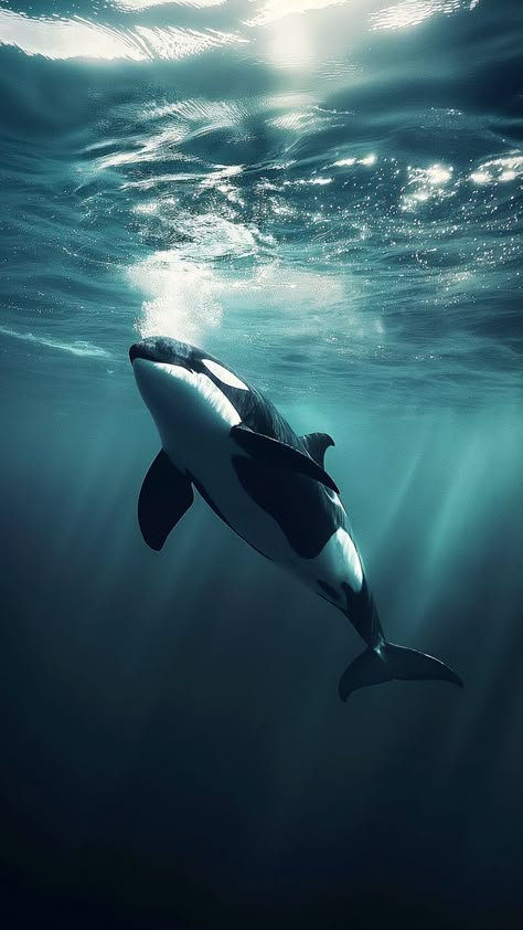 Ocean Animal Photography, Orca Whales Aesthetic, Orca Wallpaper Aesthetic, Orcas Underwater, Orcas Photography, Orca Wallpaper Iphone, Orca Whales Wallpaper, Orca Whales Photography, Killer Whale Aesthetic