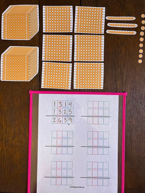 Montessori Beads Activities, Montessori Golden Beads Printable Free, Montessori Addition, Montessori Jobs, Division Chart, Math Montessori, Montessori Works, Mathematics Activities, Montessori Lessons