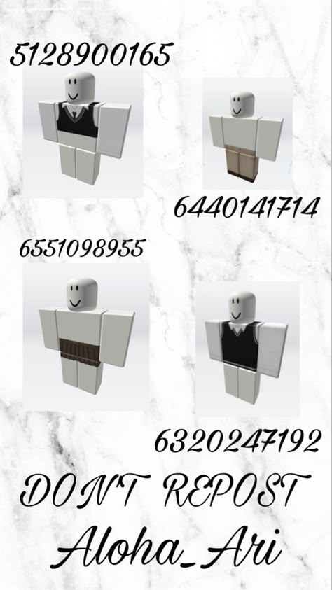 Pin by not haven on ok | Roblox codes, Coding clothes, Roblox roblox Uniform Code Brookhaven, Code Brookhaven Outfit School, Bloxburg Grey Outfit Codes, Bloxburg Professional Outfit Codes, Bloxburg Uniform Decals, School Clothes Codes Bloxburg, Blocksburg School Outfit Codes, Roblox Bloxburg School Outfit Codes, Roblox Id Codes For Clothes School