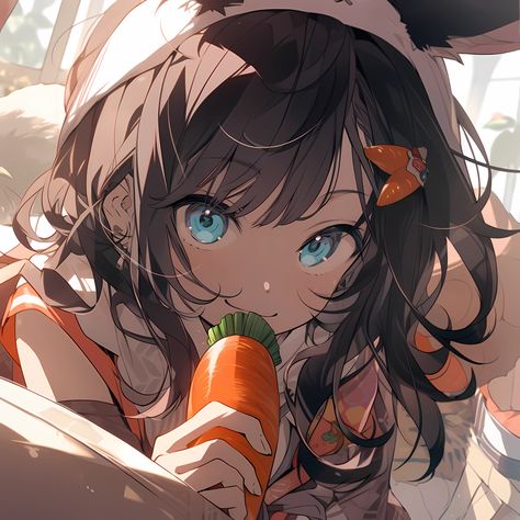 Cute Anime Easter Girlfriend eating a Carrot wallpaper Anime Easter, Carrot Wallpaper, Anime Eating, Indie Drawings, Easter Art, Cute Anime Chibi, My Gallery, Digital Art Illustration, Cute Anime