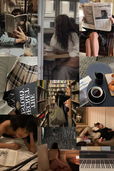 Reading Aesthetic Collage, Lizacore Aesthetic, Christa Aesthetic, Book Girl Aesthetic Wallpaper, Study Collage Aesthetic, Valedictorian Aesthetic, Reading Aesthetic Wallpaper, Study Vibes Aesthetic, Reading Collage