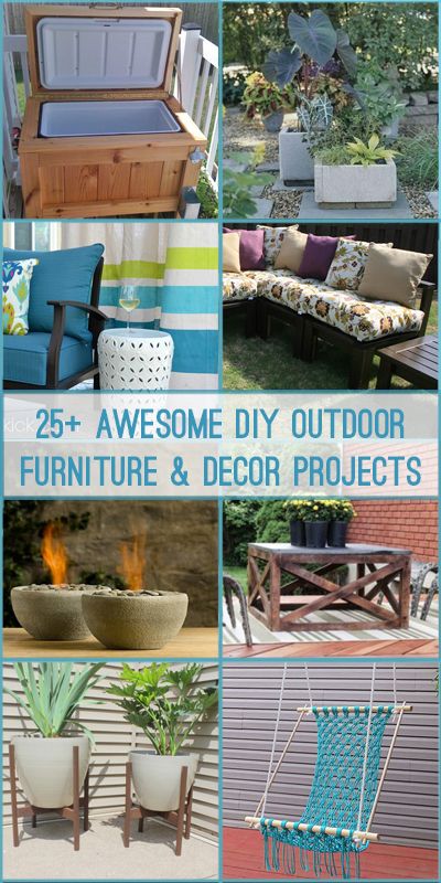 Create a comfortable, family-friendly backyard space for entertaining with these DIY outdoor furniture and decor project tutorials. Patio Diy Decor, Diy Outdoor Garden, Outdoor Furniture Decor, Patio Diy, Diy Outdoor Decor, Design Blogs, Backyard Spaces, Backyard Diy Projects, Cute Diy