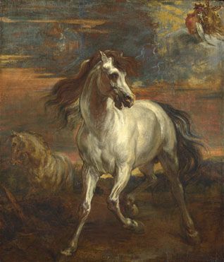 The Horses of Achilles.  Style of Anthony van Dyck, 1635-45 Anthony Van Dyck, Painted Horses, Figurative Kunst, Horse Diy, Horse Decor, Great Paintings, Equine Art, Room Decorations, Vintage Art Prints