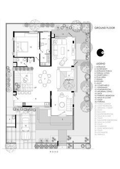 Cleaning White Walls, Duplex Floor Plans, Indian House Plans, Intimate Space, Outdoor Space Design, Courtyard House Plans, Plans Architecture, Architectural Floor Plans, Villa Plan