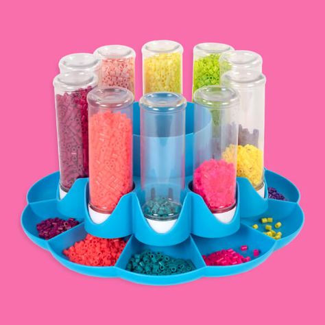 3D Dollhouse Vanity and Chair - Perler.com Clear Containers, Easter Egg Ornaments, Easy Perler Beads Ideas, Perler Crafts, Diy Perler Bead Crafts, Clear Container, Bead Storage, Diy Perler Beads, Iron Beads