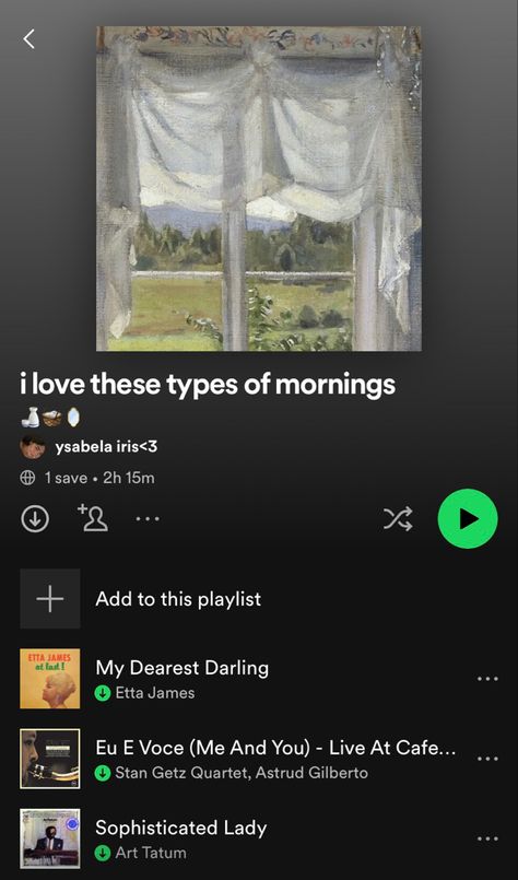 #jazz #bossanova #playlist #spotify #spotifywrapped spotify playlist #morning #morningroutine #sunday #aesthetic #painting Sunday Morning Playlist, Sunday Playlist, Morning Playlist, Sunday Aesthetic, Art Tatum, Astrud Gilberto, Slow Morning, Playlist Spotify, Bossa Nova