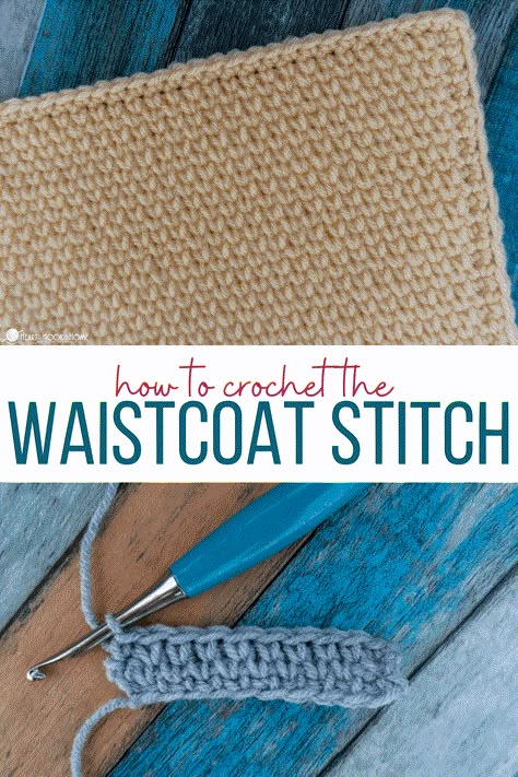 The Waistcoat stitch is a sturdy, dense stitch and uses the most basic of crochet stitches: the single crochet. Learn how with this tutorial! Crochet Waistcoat, Amazing Crafts, Crochet Knit Stitches, Beginner Knitting Patterns, Easy Crochet Stitches, Crochet Stitches For Beginners, Pinterest Group, Stitch Ideas, Crochet Tutorials