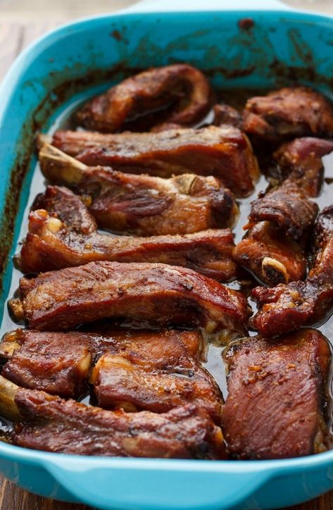 Garlic Ribs Recipe, Asian Ribs, Slow Cooker Asian, Asian Pork, Baked Ribs, Pork Rib Recipes, Ribs Recipe, Bbq Ribs, Crockpot Recipes Slow Cooker