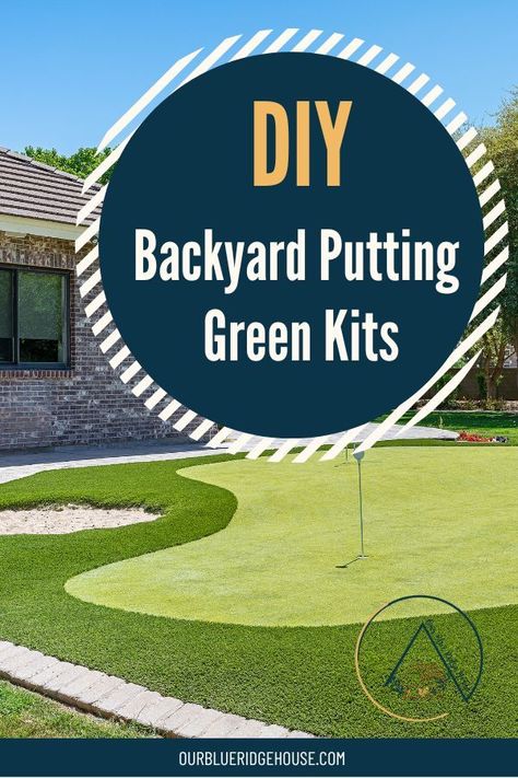 These backyard putting greens are great for outdoors and indoors. Practice golf with these portable golf mats and putting green kits. #famulyfun #familygames #golfing Backyard Chipping Green Ideas, Outdoor Mini Golf, Landscaping Around House, Green Backyard, Golf Mats, Golf Diy, Outdoor Play Areas, Backyard Buildings, Green Diy