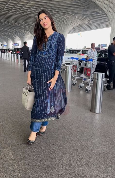 Grammar Notes, Indian Celebrity, Chikankari Suits, Dresses Traditional, Pranali Rathod, Airport Look, Casual Indian Fashion, Indian Dresses Traditional, Morning Yoga