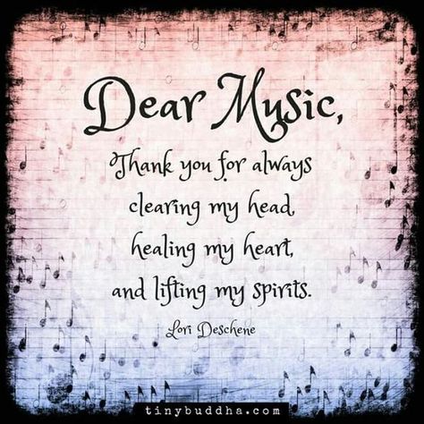 Dear Music, Thank You For Always Clearing My Head, Healing My Heart And Lifting My Spirits life quotes quotes music quote heart life music quotes spirit life quotes and sayings Healing My Heart, Music Therapy Quotes, Inspirational Music Quotes, Inspirerende Ord, Tiny Buddha, Therapy Quotes, Quotes Music, Fina Ord, Inspirational Music