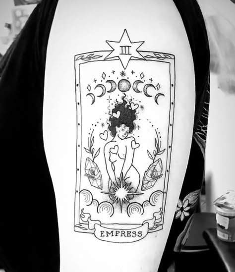 Empress Card Tattoo, The Empress Tattoo Ideas, The Empress Tarot Tattoo Simple, Tarot Empress Tattoo, Empress Tattoo Ideas, Tarot Flash Tattoo, Tarot Tattoo Ideas Symbols, The Empress Tarot Card Tattoo, The Empress Tattoo