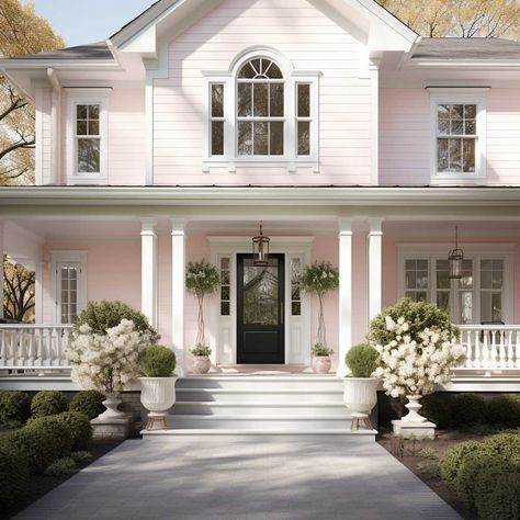 Pink House Exterior, Barn Dominium, Houses On Wheels, Cottagecore House, Eclectic Apartment, Cottage Porch, Pink Cottage, Pink House, Dream House Rooms