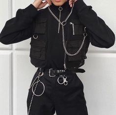 E Girl Outfits, Techwear Fashion, Smink Inspiration, Aesthetic Grunge Outfit, Tomboy Fashion, Alternative Outfits, 가을 패션, Edgy Outfits, Goth Fashion