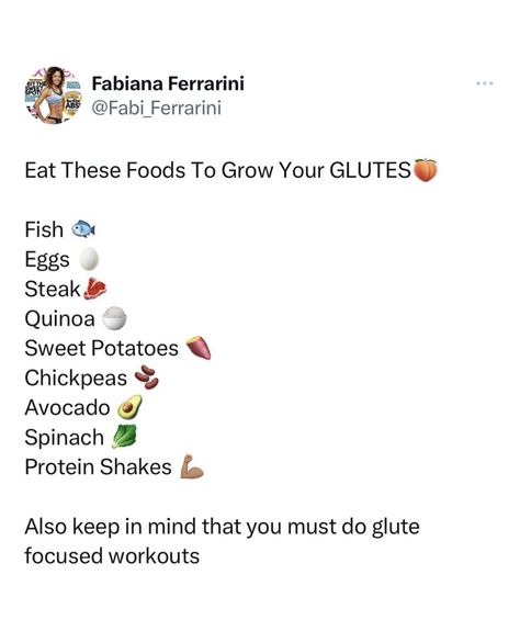 Foods To Help Your Bum Grow, Foods To Help Grow 🍒, Foods To Eat To Grow Glutes, Glute Growth Food, Foods To Make Your But Bigger, Works Outs, Body Fat Loss Workouts, Healthy Weight Gain Foods, Food To Gain Muscle