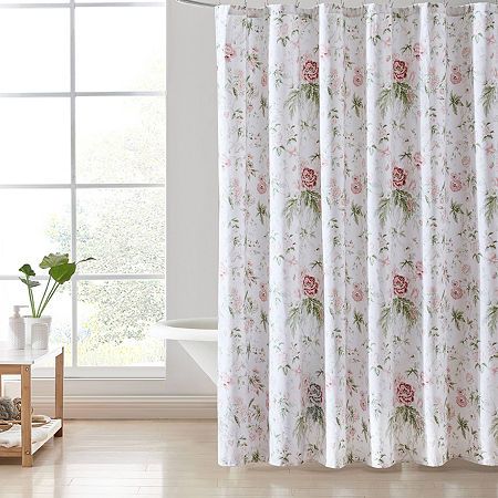 Wash Shower Curtain, Pink Shower Curtain, Pink Shower Curtains, Laura Ashley Home, Pink Showers, Floral Shower Curtain, Simply Shabby Chic, Green Bedding, Floral Shower Curtains