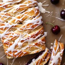 Cherry Almond Danish Braid Almond Danish, Danish Braid, Bing Cherries, Pop Tart, Almond Paste, Cherry Almond, Breakfast Pastries, Fresh Cherries, Sweet Cherries