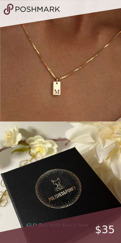 18kt Gold plated initial M necklace~ letter M pendant ~ Gold necklace ~in Box Letter M Necklace, M Necklace, Initial M, Beautiful Gold Necklaces, Letter M, Pendant Gold, Gold Pendant Necklace, Necklace Pendant, Gold Pendant