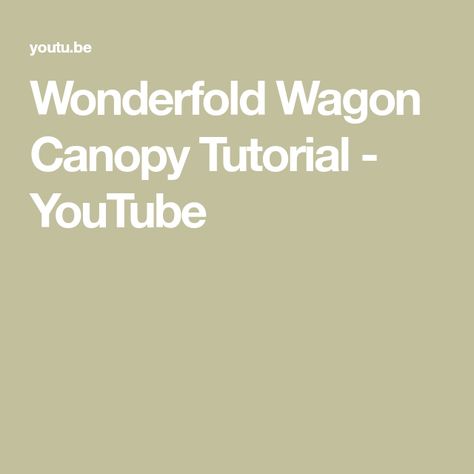 Wonderfold Wagon Canopy Tutorial - YouTube Wonderfold Wagon, Kid Stuff, A Video, Sewing Patterns, How To Plan, Sewing, Fabric, Pattern