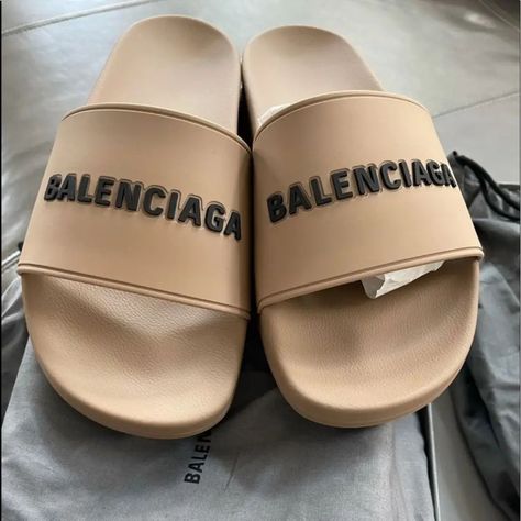 BALENCIAGA SLIPPERS. - Balenciaga Slippers: Luxurious. Comfortable. Sophisticated. - Balenciaga Slide Slippers: Sleek. Modern. Minimalist. - Balenciaga Mule Slippers: Chic. Elegant. Refine. - Balenciaga Logo Slippers: Bold. #balenciaga #gucci #nike #yeezy #louisvuitton #fashion #jordan #dior #chanel #prada #adidas #fendi #offwhite #versace #supreme #sneakers #valentino #givenchy #hermes #airmax #lv #style #airjordan #shoes #streetwear #ysl #burberry #ootd #hypebeast #balenciagasneakers Balenciaga Slides, Balenciaga Sandals, Shoes Balenciaga, Balenciaga Logo, Fancy Shoes, Girly Shoes, Balenciaga Shoes, Aesthetic Shoes, Womens Slides