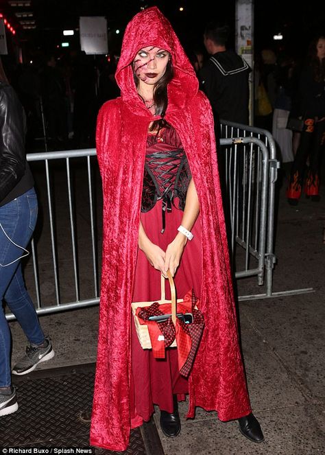 Apocalyptic Survivor, Red Riding Hood Makeup, Red Hood Costume, Little Red Riding Hood Halloween, Red Riding Hood Cosplay, Best Celebrity Halloween Costumes, The Big Bad Wolf, Victoria's Secret Angels, Celebrity Costumes