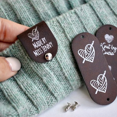 Diy Tags For Handmade Items, Leather Label Design, Leather Tags For Handmade Items, Tags For Handmade Items, Leather Tags, Leather Tag, Personalized Logo, Sewing Tags, Leather Label