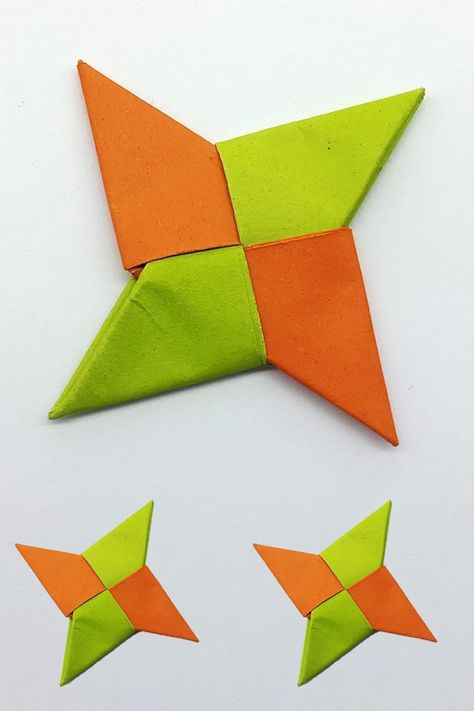 Paper Ninja Stars, Star Making, Ninja Stars, Ninja Star, How To Make Origami, How To Fold, Origami Tutorial, How To Make An, Diy And Crafts