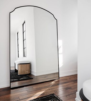 Crate And Barrel Floor Mirror, Floor To Ceiling Wall Mirror, Crate And Barrel Mirror, Oversized Full Length Mirror, Large Standing Mirror Dining Room, Large Floor Length Mirror, Large Arched Mirror Entryway, Large Arched Wall Mirror, Xl Floor Mirror