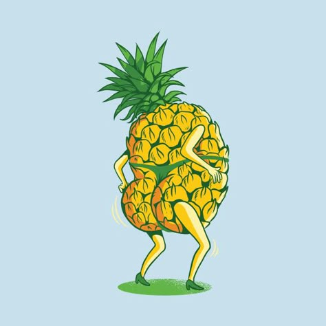 sexy pineapple - Pineapple Print - T-Shirt | TeePublic Diy Pineapple Decor, Lisa Fit, Pineapple Drawing, Cartoon Pineapple, Pineapple Illustration, Pineapple Tattoo, Graphic Cartoon, Pineapple Graphic, Beautiful Iphone Case