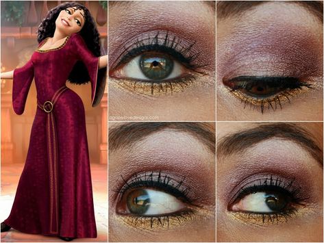 Agape Love Designs: Tangled's Villain: Mother Gothel Inspired Makeup Mother Gothel Makeup, Gothel Makeup, Medieval Makeup, Villain Makeup, Disney Villains Makeup, Disney Inspired Makeup, Agape Love, Makeup Monday, Mother Gothel