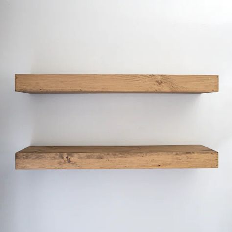 Pippi Modern Floating Shelves 3 Inches Thick Thick Floating Shelves, How To Make Floating Shelves, Modern Floating Shelves, Floating Shelf Brackets, Wooden Floating Shelves, Modern Shelf, Wood Sample, Wood Floating Shelves, Stud Walls