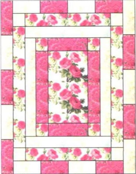 FREE Quilt Pattern: Pink Picture Frame - I Love Quilting Forever Panel Quilts Ideas Layout Patterns Free, 3 Yard Quilt Patterns Free, 3 Yard Quilt Patterns, Christmas Panels, Quilt Layouts, Simple Quilts, Charm Pack Quilt Patterns, Quilt Panels, Panel Quilt Patterns