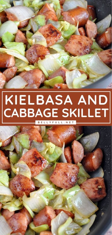 Keilbasa And Cabbage, Kielbasa Cabbage, Cabbage Skillet, Kielbasa And Cabbage, Kielbasa Recipes, Skillet Dishes, Monthly Planning, Healthy Weeknight Dinners, Cabbages