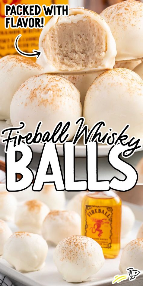 Alcohol Cake Pops, Fireball Cake Pops, Fireball Christmas Gift, Fireball Dessert Recipes, Fireball Recipes Desserts, Fireball Balls Recipe, Fireball Balls, Fireball Whiskey Balls, Fireball Cookies