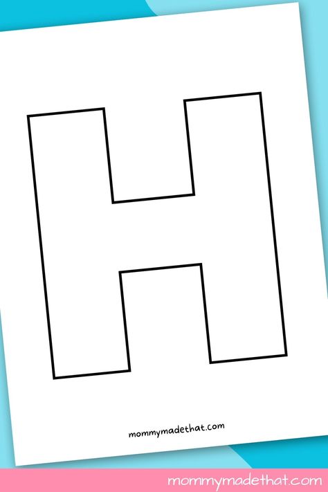 Printable Letter H (Grab the Free Template!) Letter H Toddler Crafts, Letter H Preschool Crafts, Letter H Crafts For Preschoolers Free Printable, Letter H Printables Free, Letter H Free Printable, H Is For Craft, Letter H Prek Activities, Letter H Preschool, H Crafts For Preschoolers