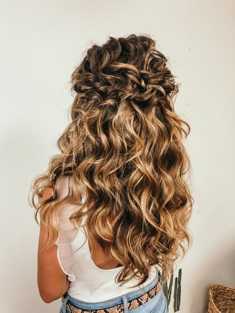 Boho Bridal Hair Half Up, Wavy Bridal Hair, Half Up Curly Hair, Bridal Hair Half Up Half Down, Curly Hair Half Up Half Down, Curly Bridal Hair, Bridal Hair Half Up, Bridal Hair Down, Wavy Wedding Hair