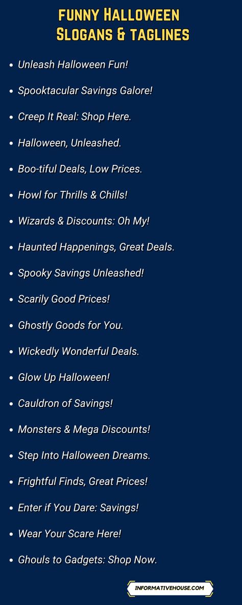 Catchy Halloween Slogans and Taglines to Inspire! Halloween Slogans, Golden Opportunity, Catchy Slogans, Up Halloween, Social Media Design Graphics, Design Graphics, Media Design, Spooky Halloween, Halloween Funny