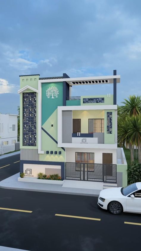 House Colour Ideas, Double Floor House Elevation, Procreate Building, House Front Wall Design, House Structure Design, House Colour, Down Ceiling Design, Architectural Scale, Front Wall Design