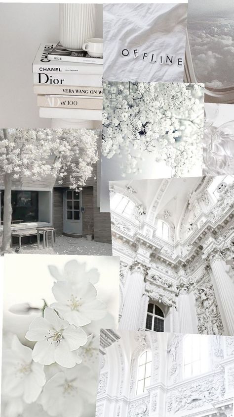 Aesthetic White Pictures, White Wallpaper Collage, White Asthetics Wallpaper, White Aesthetic Collage, White Wallpapers, Baby Blue Wallpaper, Cute Wallpapers For Ipad, Ipad Wallpapers, Wallpaper Collage