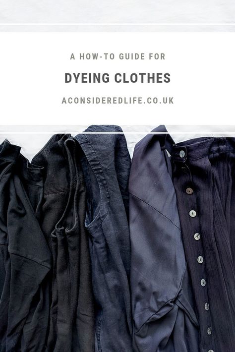 Dyeing Clothes How To Dye Clothes Black, How To Dye Clothes At Home, How To Dye Clothes, Dyeing Clothes, Clothes Dye, Diy Dye, Dyeing Fabric, Black Wardrobe, Machines Fabric