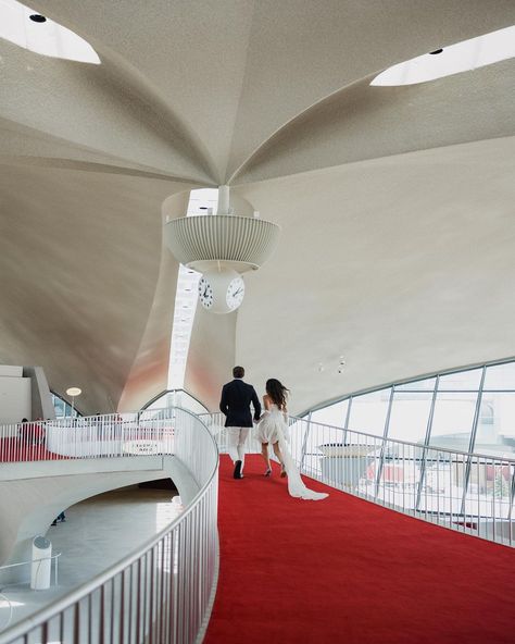 Venues to remember ✨ Did you know that the TWA Hotel was a mid century flight center designed by Eero Saarinen in the 60s? It’s located at… | Instagram Twa Hotel Wedding, Twa Flight Center, Hotel Pictures, Twa Hotel, Twa Styles, Beautiful Marriage, Flight Centre, Jfk Airport, Wedding Moodboard